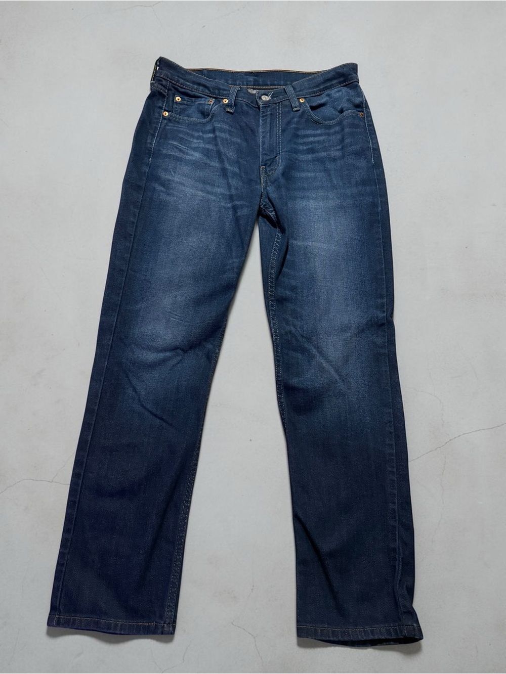 Men's Dark Blue Straight-Leg Jeans